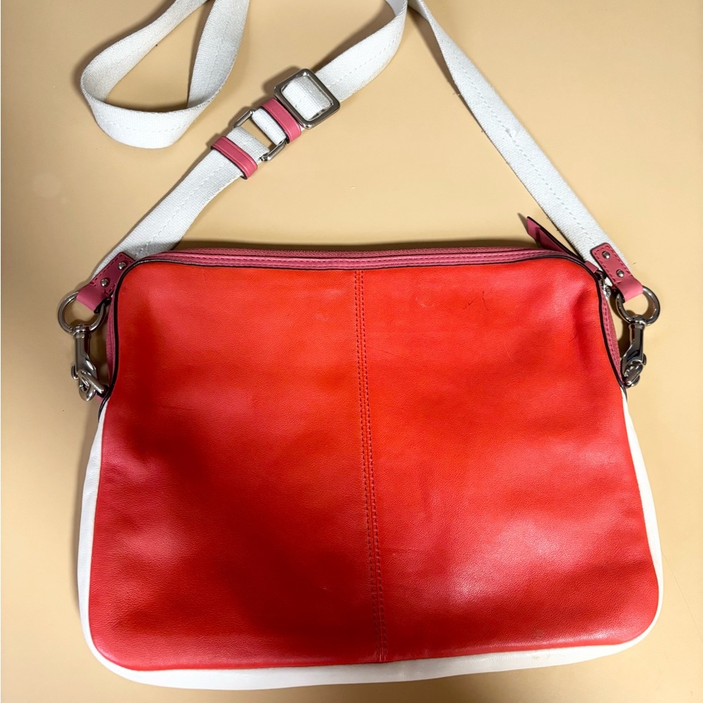 Coach Orange, Pink and White Crossbody Bag - Picture 6 of 9